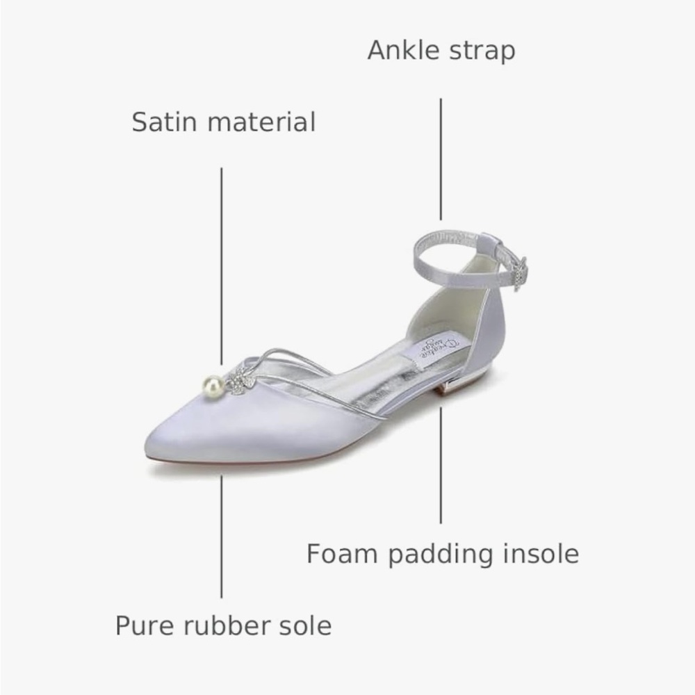 Elegant Silver Women's Ankle Strap Shoes - Picture 4 of 5